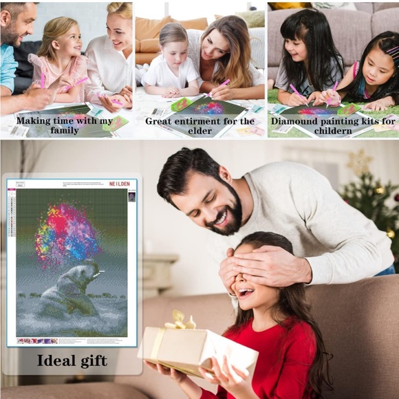 ✨NEW✨ 5D Diamond Art Kit, Elephant - Picture 6 of 12